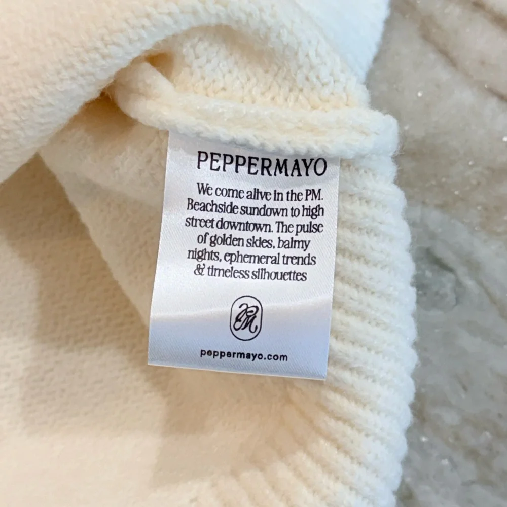 NWT Women’s PEPPERMAYO Ivory Davy oversized knit full zip jacket- Size S/M - Picture 11 of 12